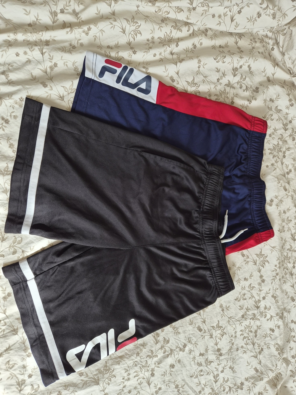 Fila Kids' Black and Navy Athletic Shorts - Twin Pack